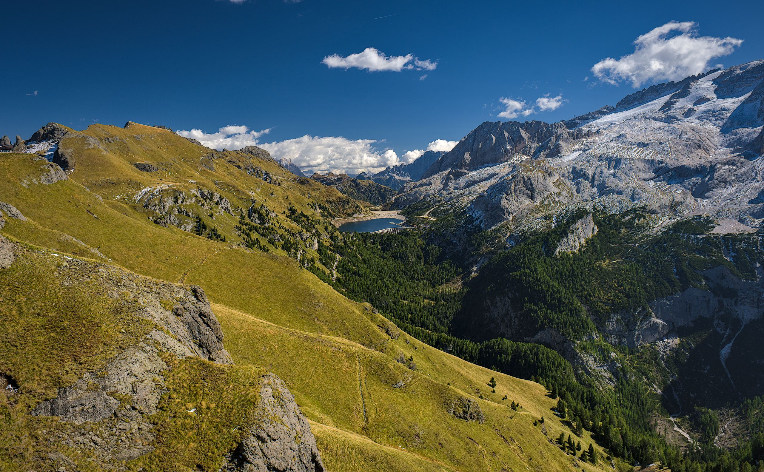 Crepes de Padon (Padonkamm) and Lago di Fedaia (Ffedaiasee)