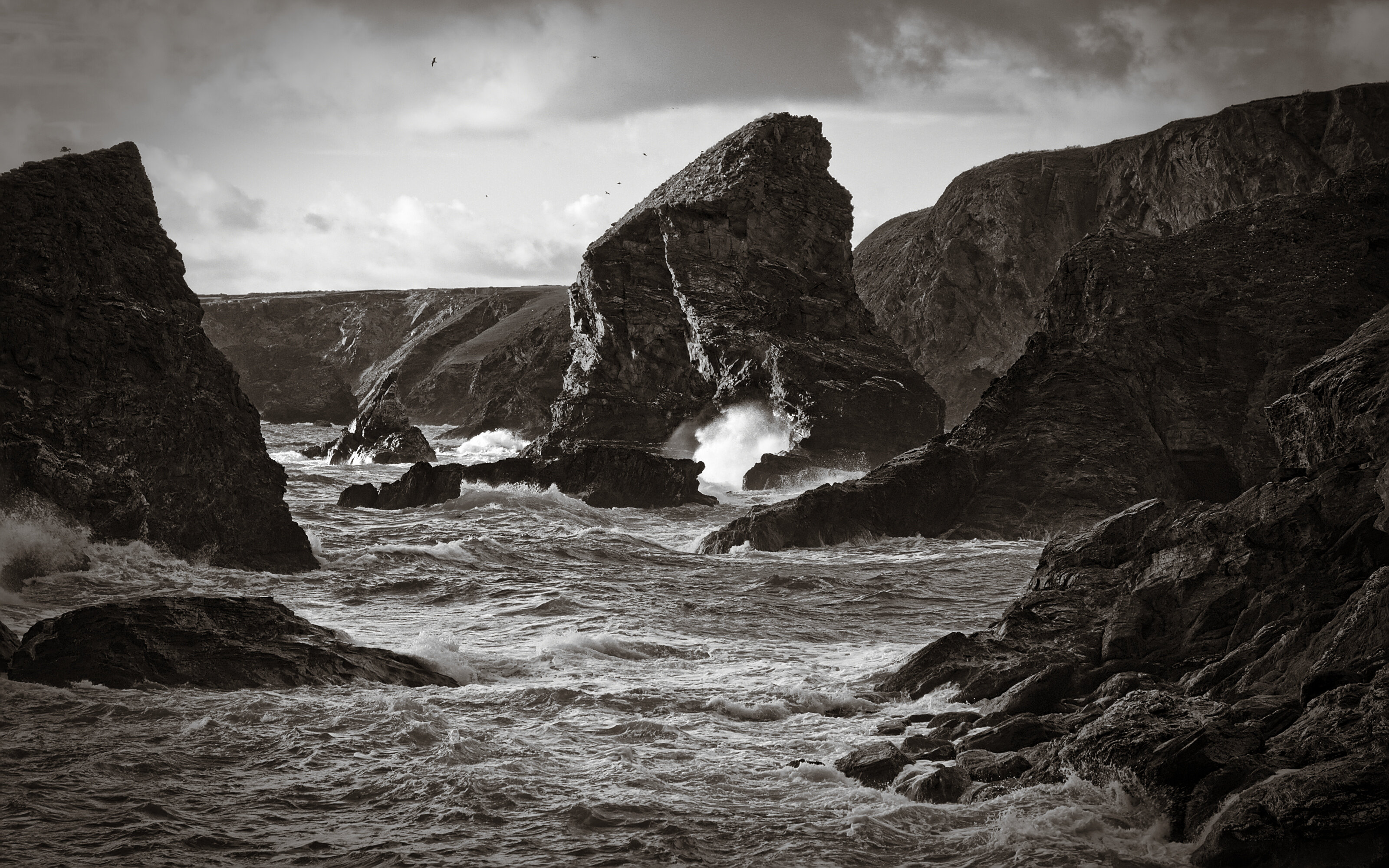 Rising Tide At Bedruthan Beach